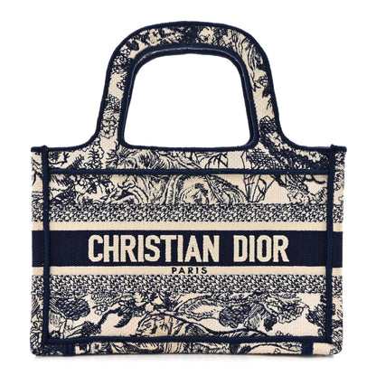 Christian Dior Canvas Embroidered Mini Toile De Jouy Book Tote Blue 1 of 10