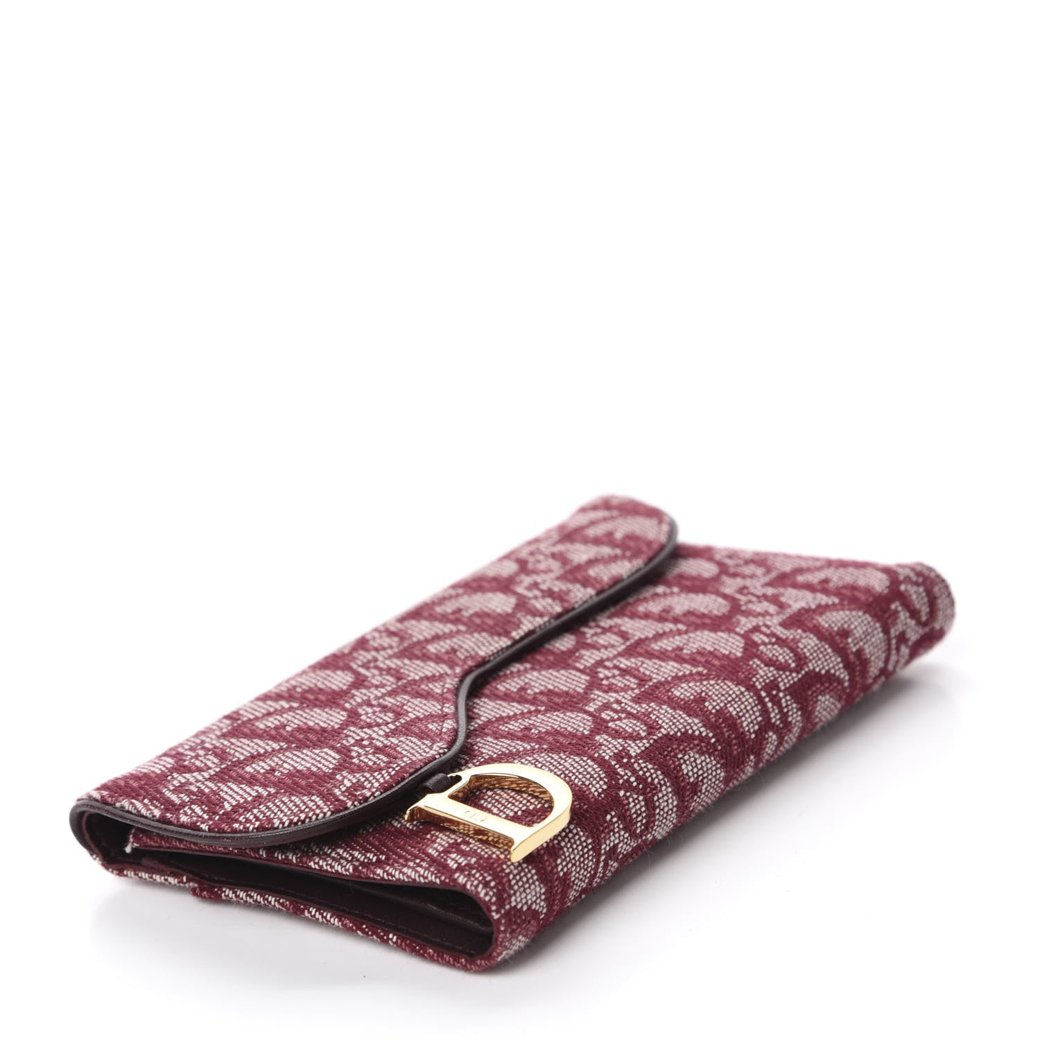 Christian Dior Monogram Saddle Wallet Burgundy 4 of 7