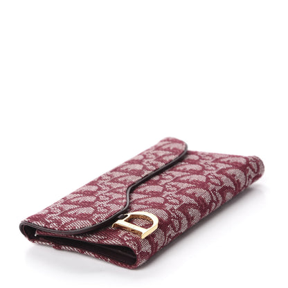 Christian Dior Monogram Saddle Wallet Burgundy 4 of 7