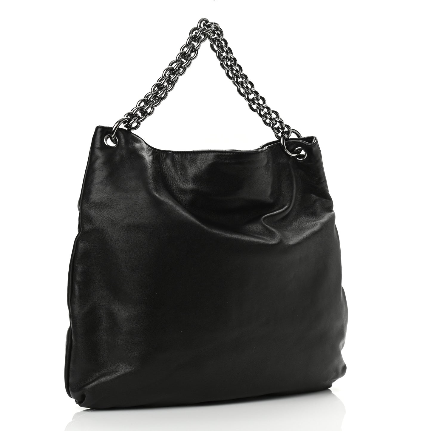 Lambskin Large Soft and Chain Hobo Black