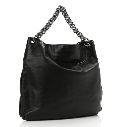 Chanel Lambskin Large Soft and Chain Hobo Black 3 of 10