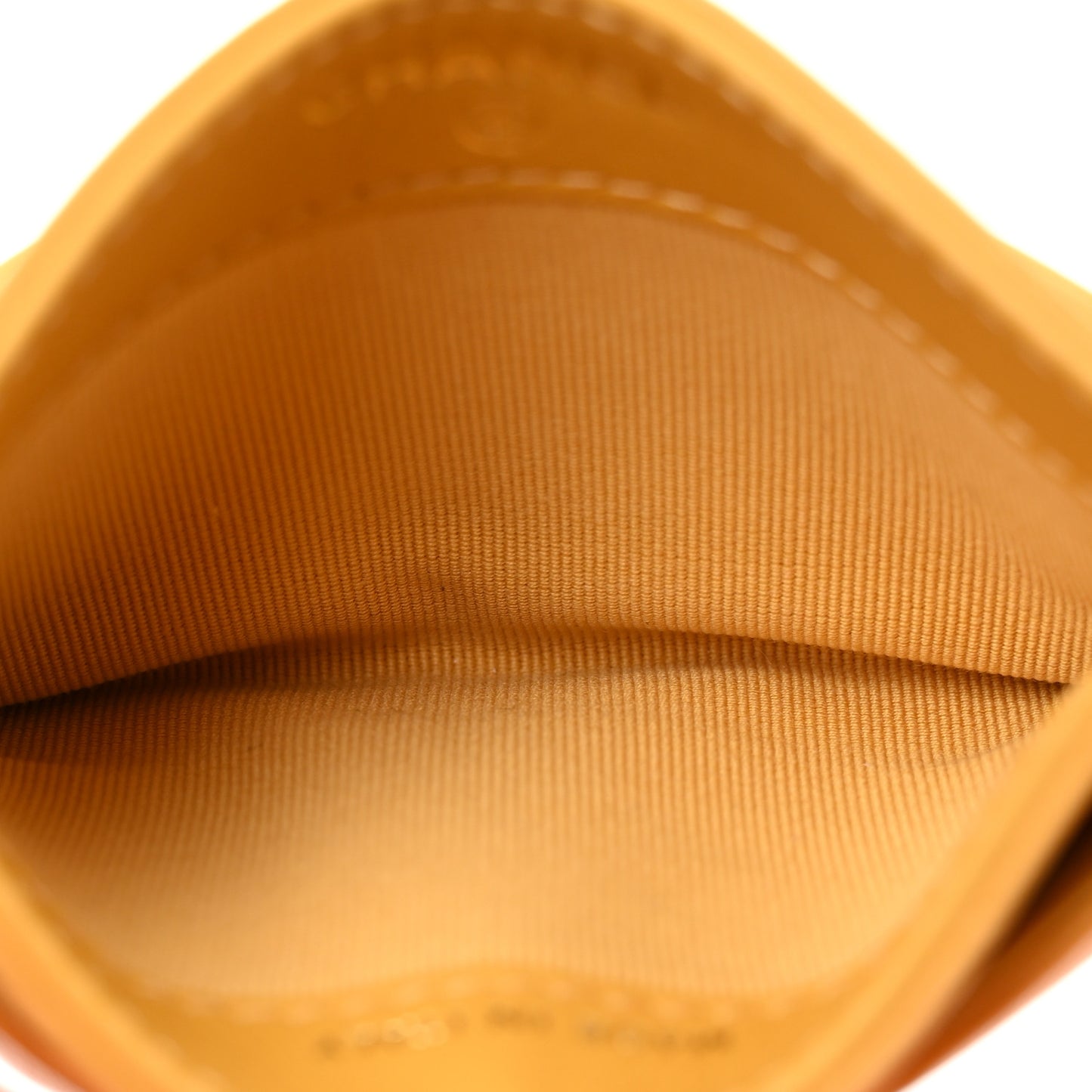Lambskin Quilted Chanel 19 Card Holder Yellow