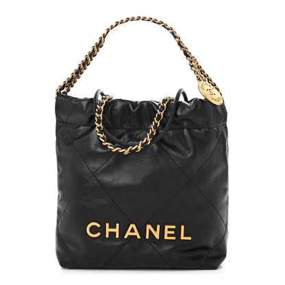 Chanel Shiny Calfskin Quilted Mini Chanel 22 Black 1 of 11
