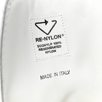 Prada Spazzolato Rois Re-Nylon Metal Triangle Logo Mens Monolith Pouch Pocket 60mm Combat Boots 7.5 White 9 of 10