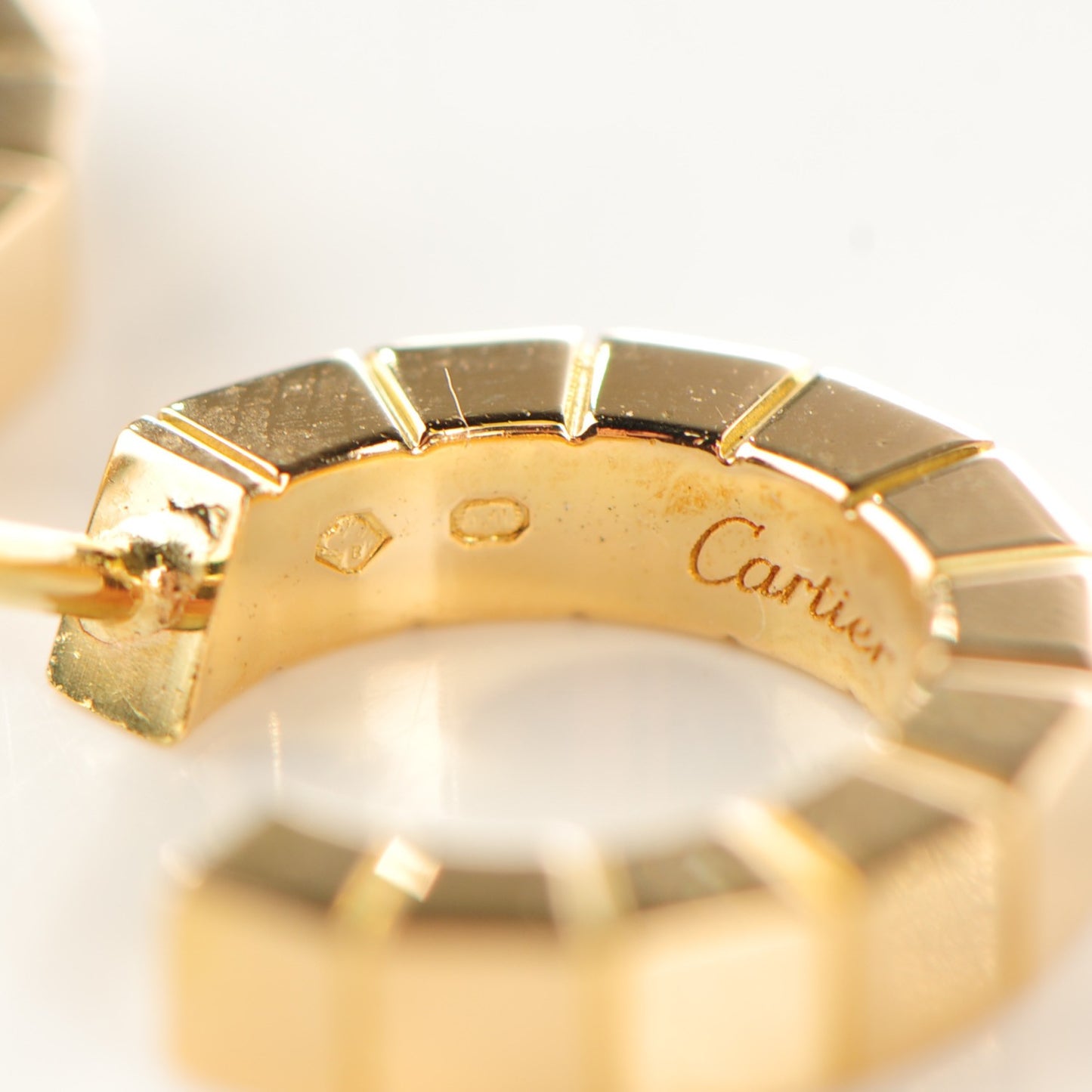 18K Yellow Gold Laniere Hoop Earrings