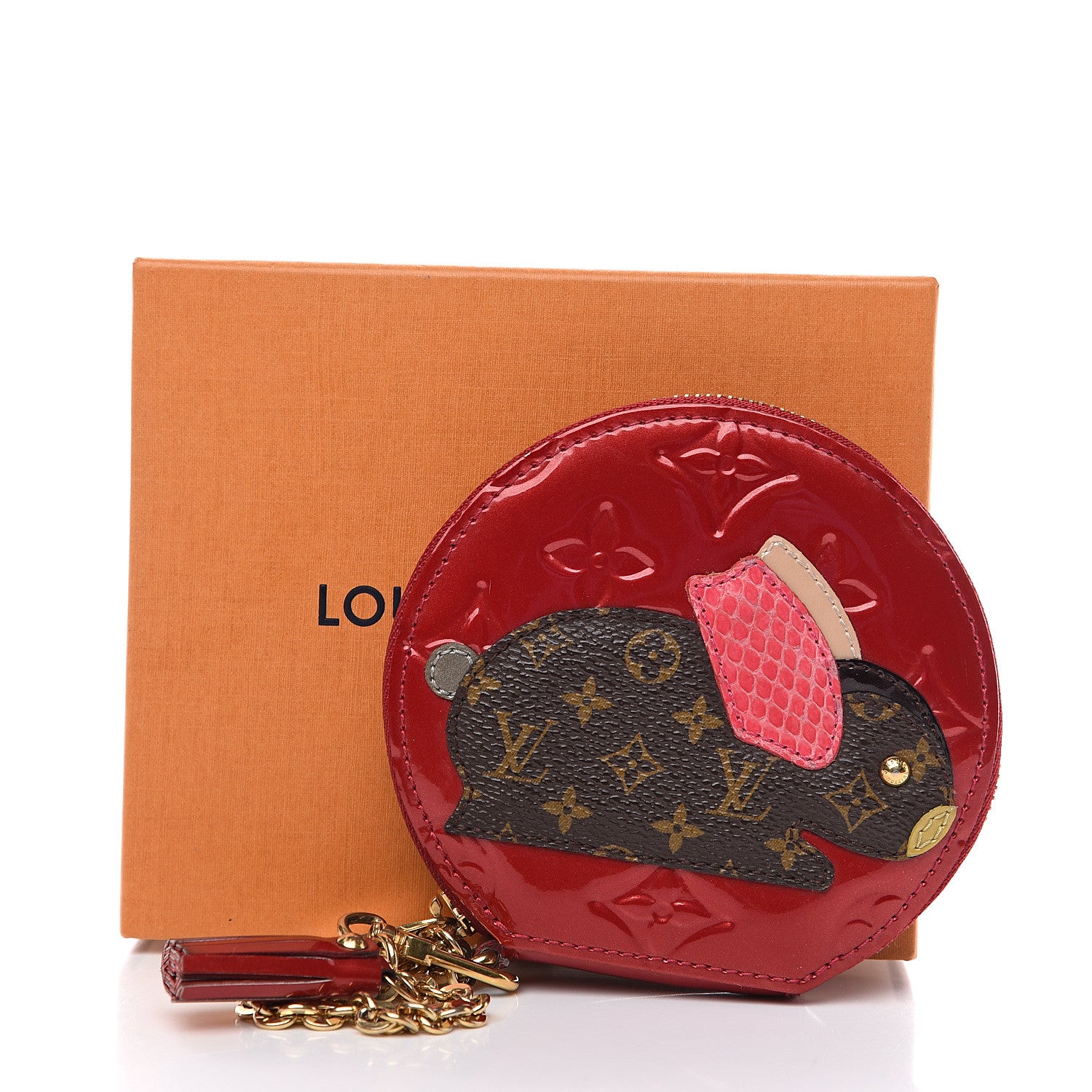 Louis Vuitton Vernis Animania Lapin Bunny Round Coin Purse Pomme D'Amour 7 of 7