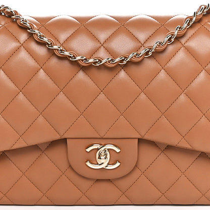 Chanel Lambskin Quilted Jumbo Double Flap Beige 8 of 11