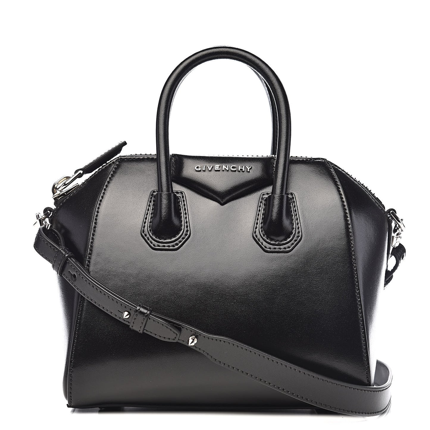 Shiny Lord Calfskin Mini Antigona Black