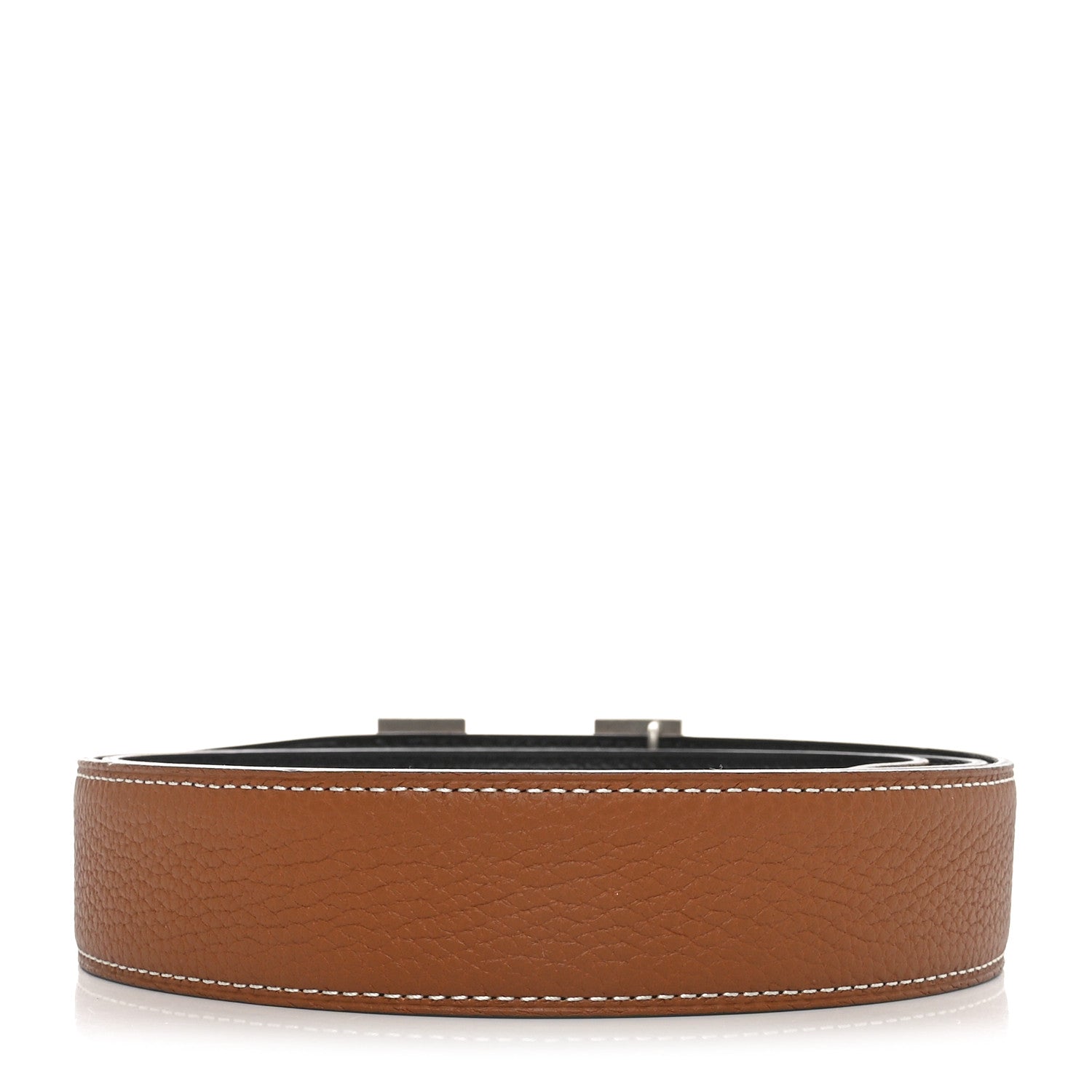 Hermes Box 135 Togo 38mm H Twist Belt 95 38 Black Gold 2 of 5