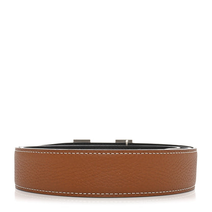 Hermes Box 135 Togo 38mm H Twist Belt 95 38 Black Gold 2 of 5