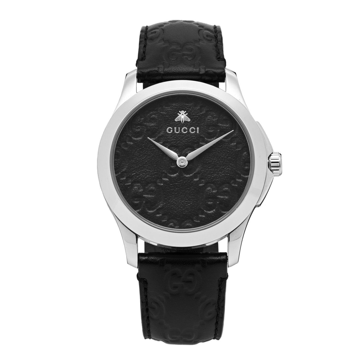 Gucci Stainless Steel Calfskin 38mm G-Timeless Quartz Watch Black 1 of 4