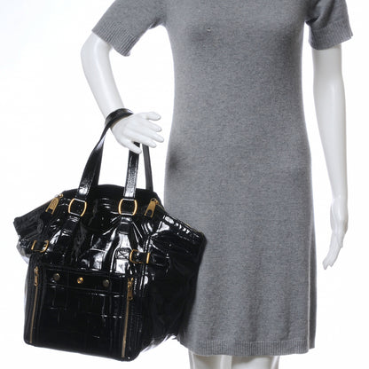 Saint Laurent Patent Croc Medium Downtown Black 2 of 7
