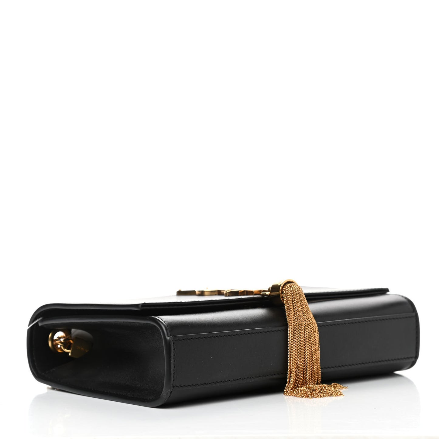 Calfskin Small Classic Monogram Kate Tassel Satchel Black