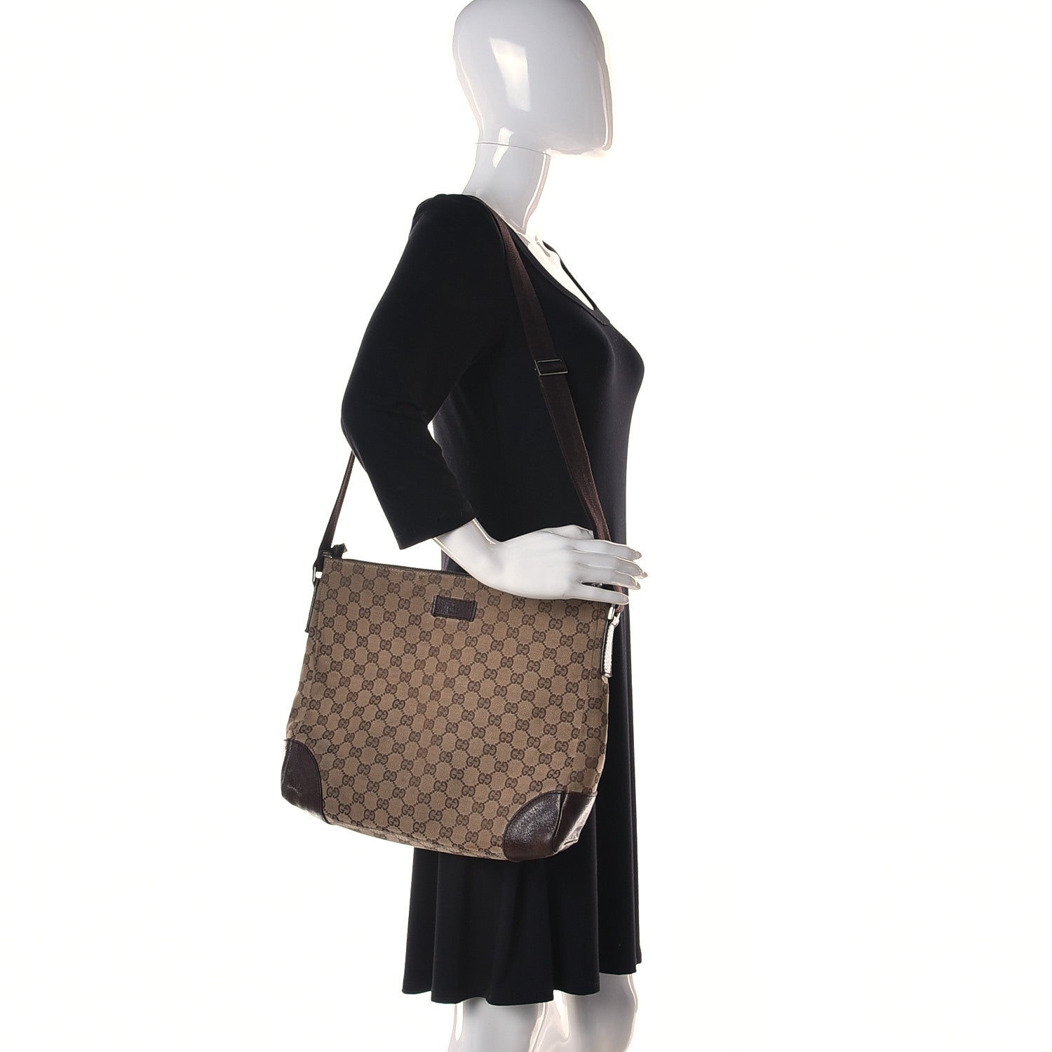 Gucci Monogram Messenger Bag Ebony 2 of 15