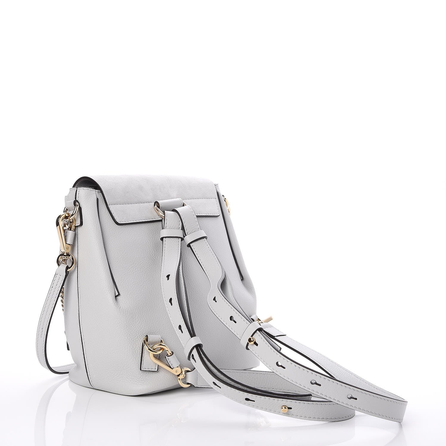 Chloe Suede Calfskin Small Faye Backpack Airy Grey 4 of 8