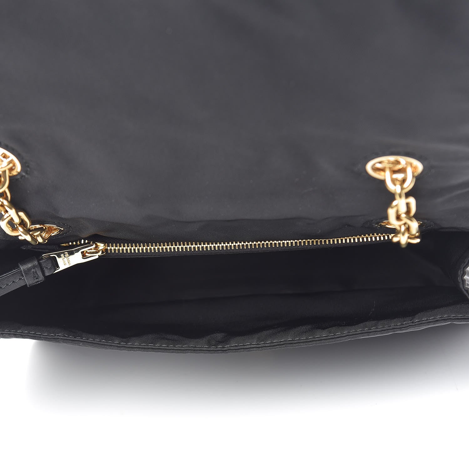 Prada Nylon Tessuto Chain Shoulder Bag Black 7 of 9