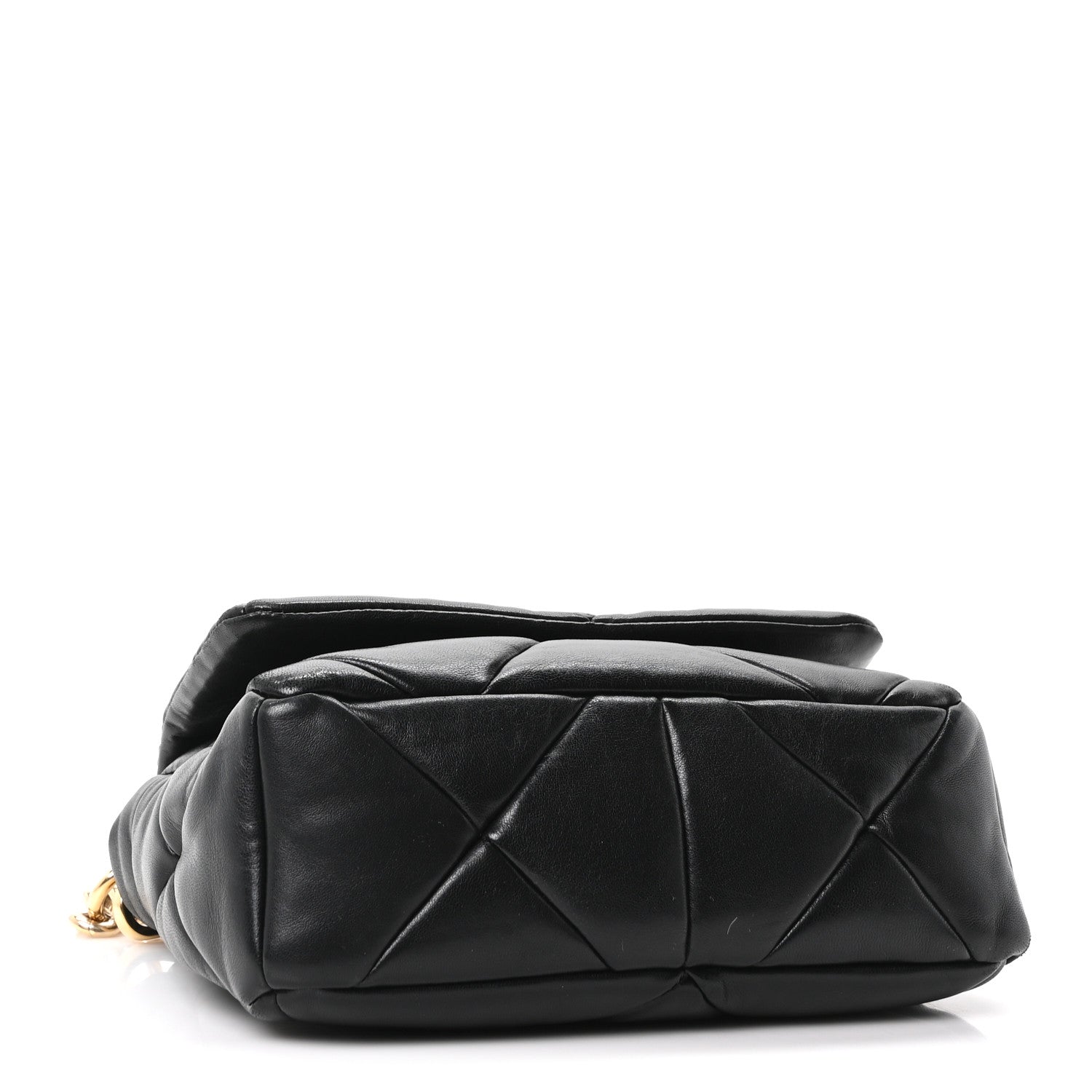 Prada Nappa Re-Nylon Triangle Quilted Patchwork System Flap Shoulder Bag Black 4 of 10