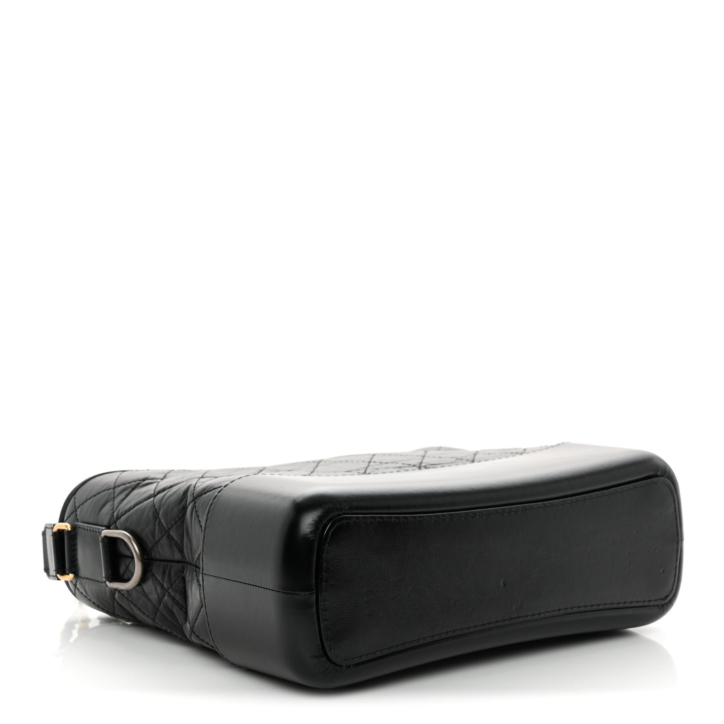 Aged Calfskin Quilted Medium Gabrielle Hobo Black