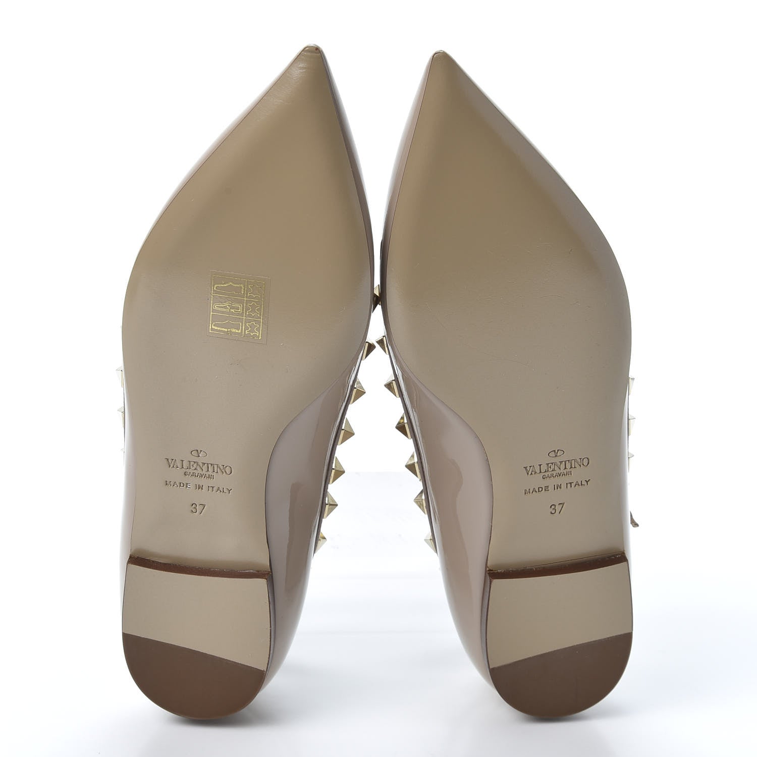 Valentino Garavani Patent Rockstud Cage Ballerina Flats 37 Poudre 5 of 10