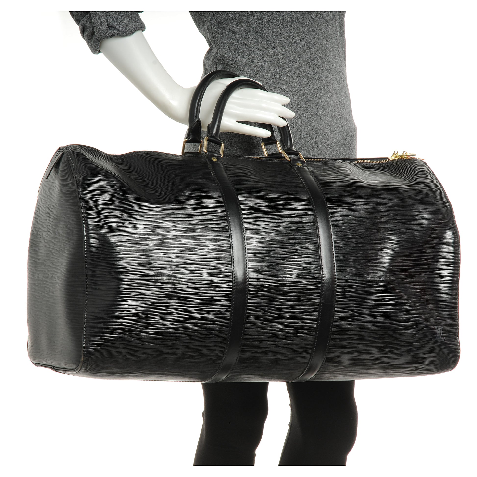 Louis Vuitton Epi Keepall 55 Black 2 of 7