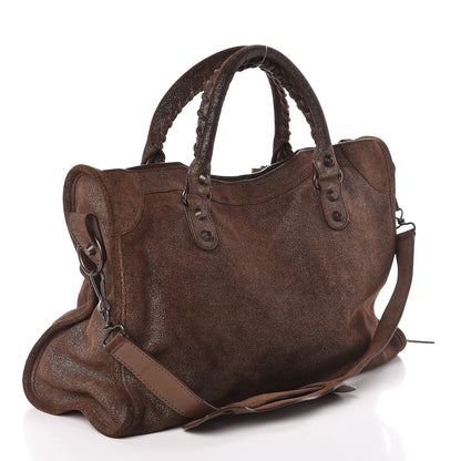 Balenciaga Metallic Craquele Calfskin Classic Hardware City Bronze 3 of 12