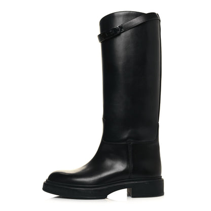 Hermes Calfskin Variation Monochromatic Boots 36 Black 1 of 9