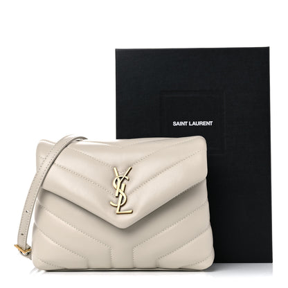 Saint Laurent Calfskin Y Quilted Monogram Toy Loulou Crossbody Bag Crema Soft 11 of 11
