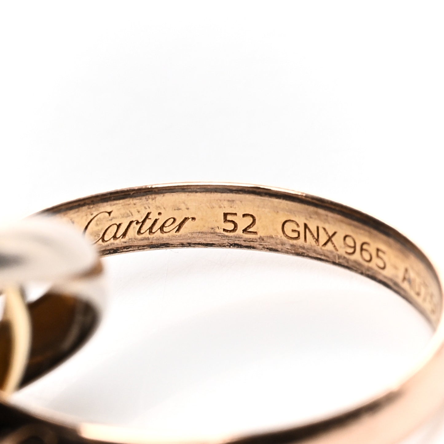 18K Pink Yellow White Gold Small Trinity Ring 52 6