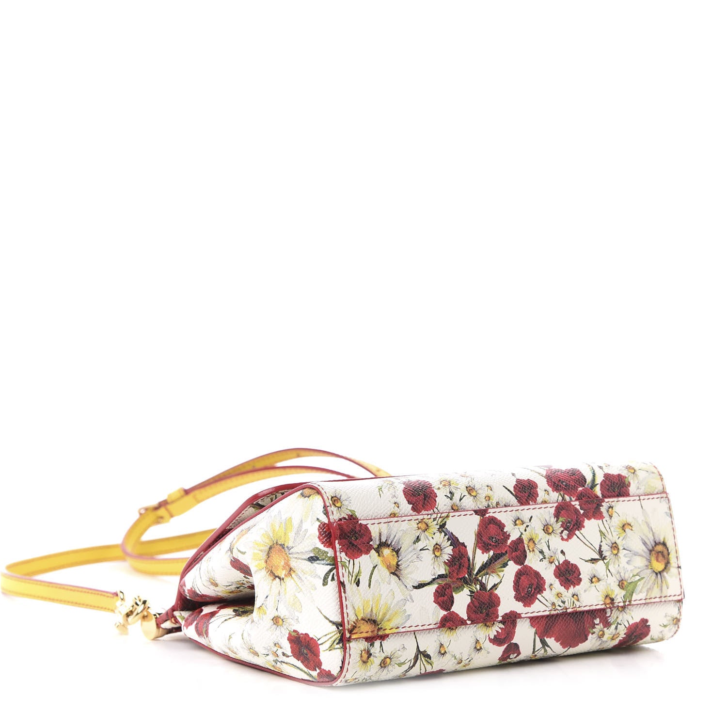 Dolce & Gabbana Dauphine Floral Print Small Miss Sicily Satchel White Multicolor 4 of 9