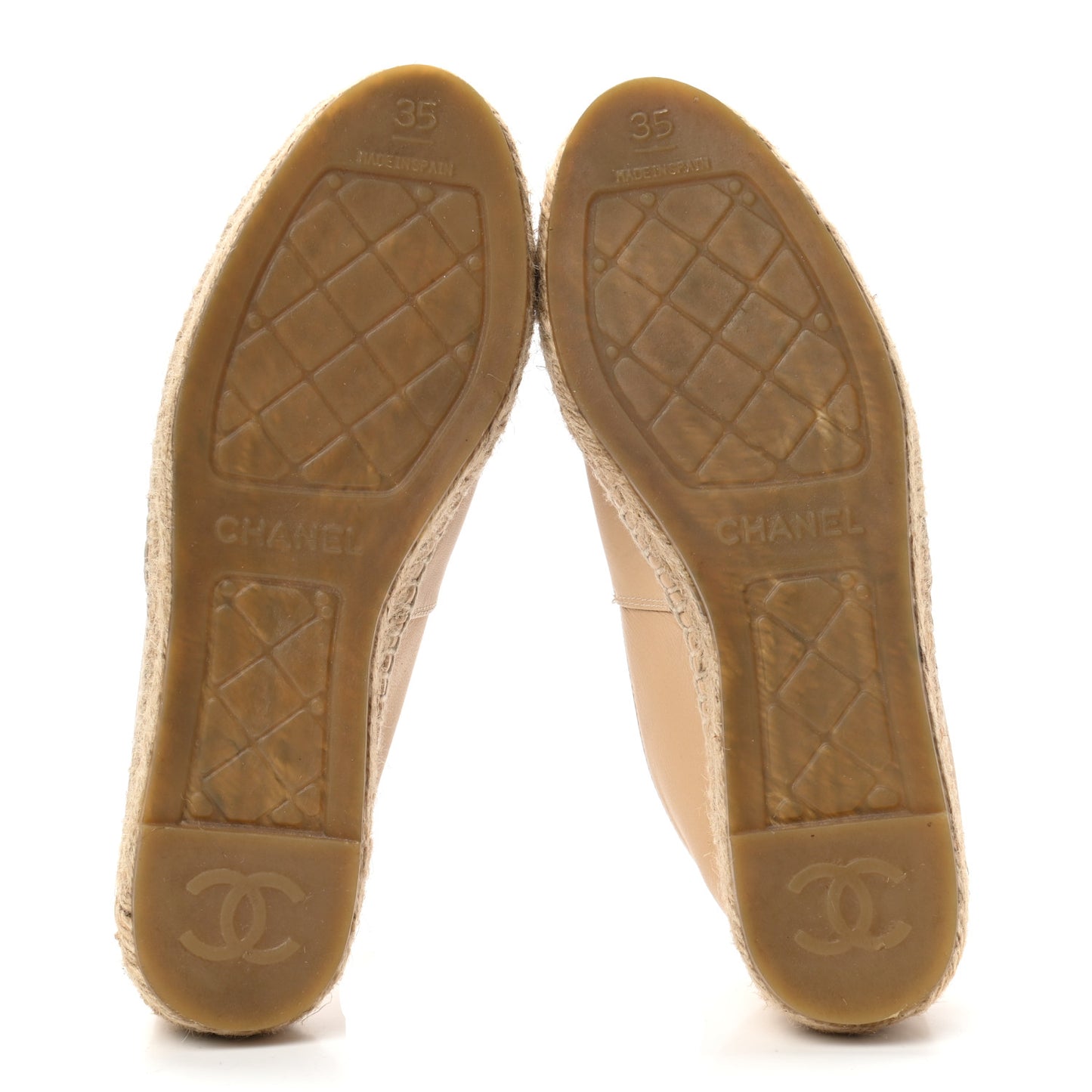 Lambskin CC Espadrilles 35 Beige Black