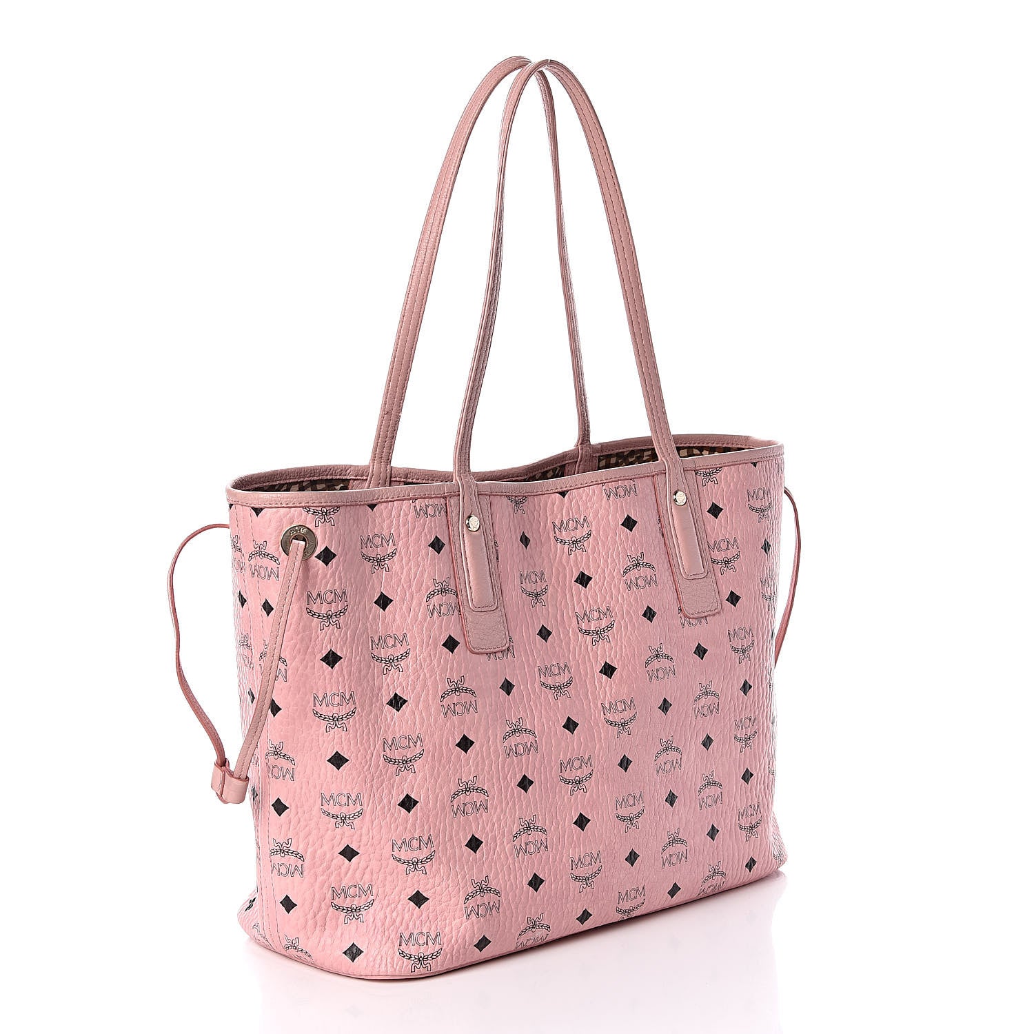 MCM Visetos Medium Liz Reversible Shopper Tote Soft Pink 5 of 20