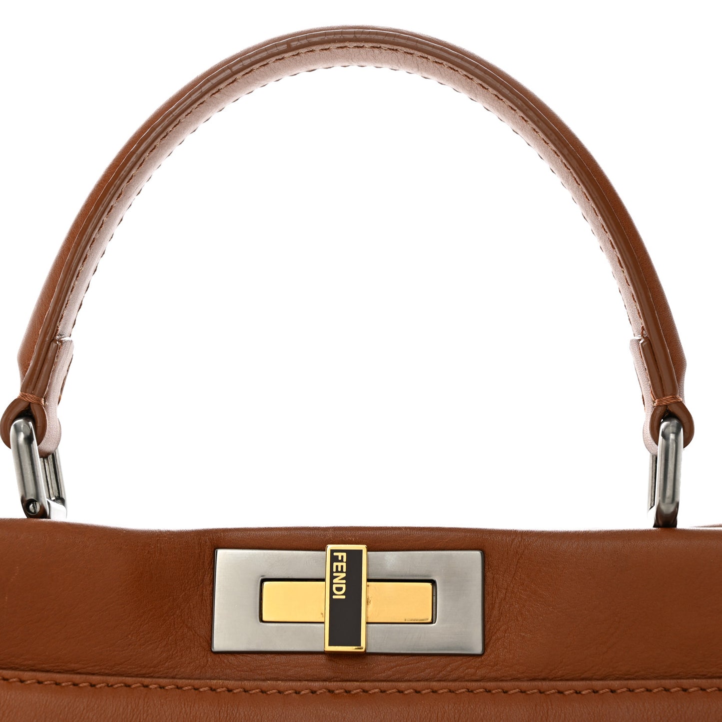 Vitello Suede Medium Peekaboo Iconic Satchel Cuoio Rame Moro