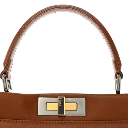 Fendi Vitello Suede Medium Peekaboo Iconic Satchel Cuoio Rame Moro 8 of 11