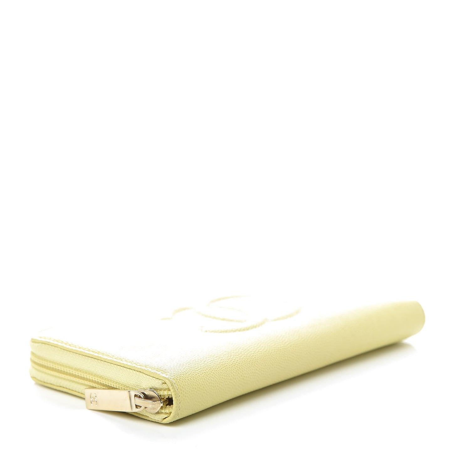 Caviar Large Timeless CC Zip Around Wallet Yellow