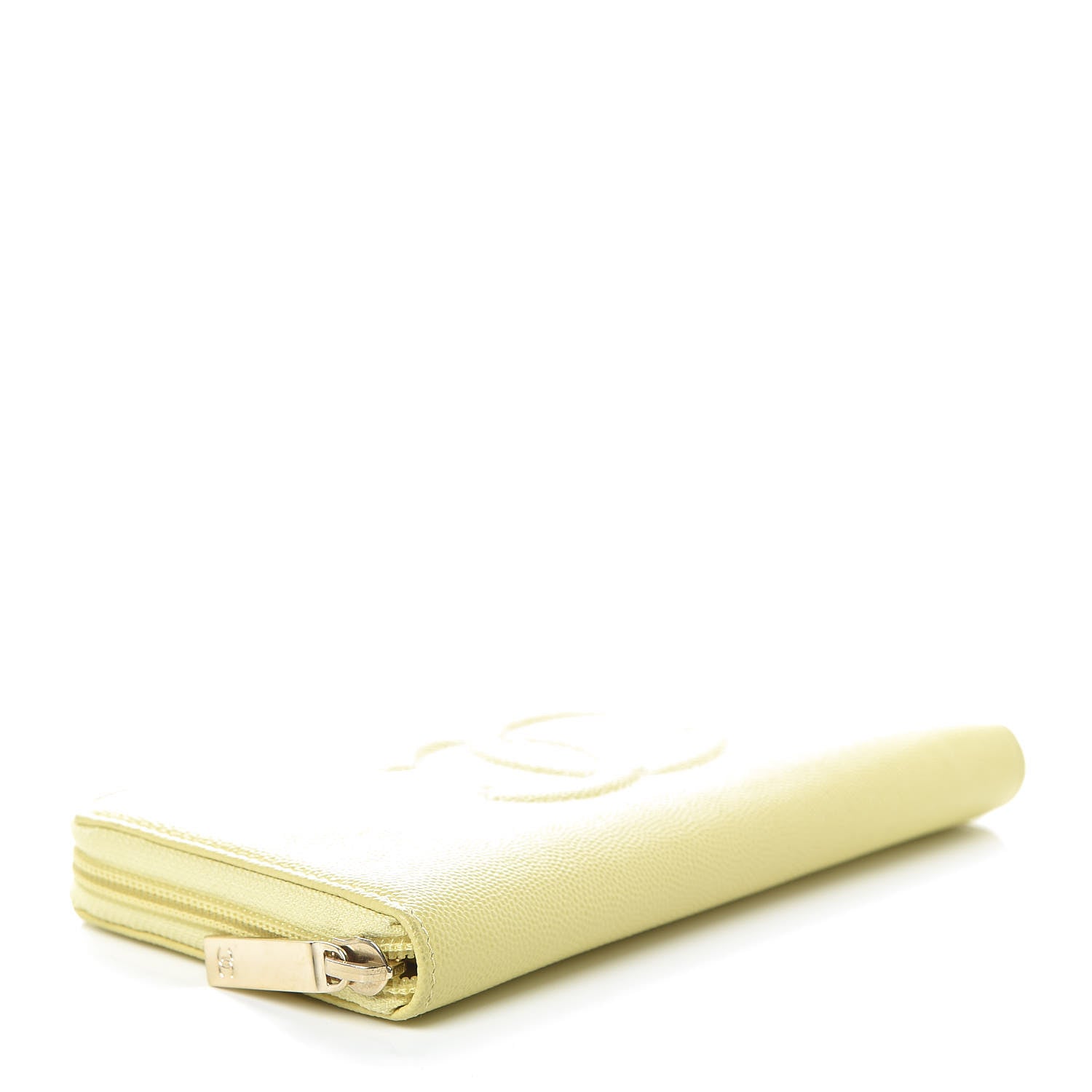 Chanel Caviar Large Timeless CC Zip Around Wallet Yellow 4 of 8