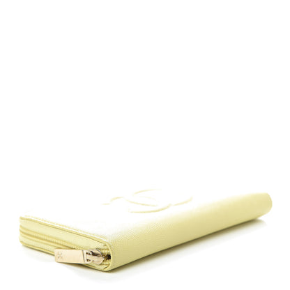 Chanel Caviar Large Timeless CC Zip Around Wallet Yellow 4 of 8