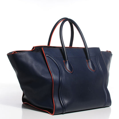 Celine Supple Calfskin Large Phantom Luggage Navy Blue Orange 3 of 9