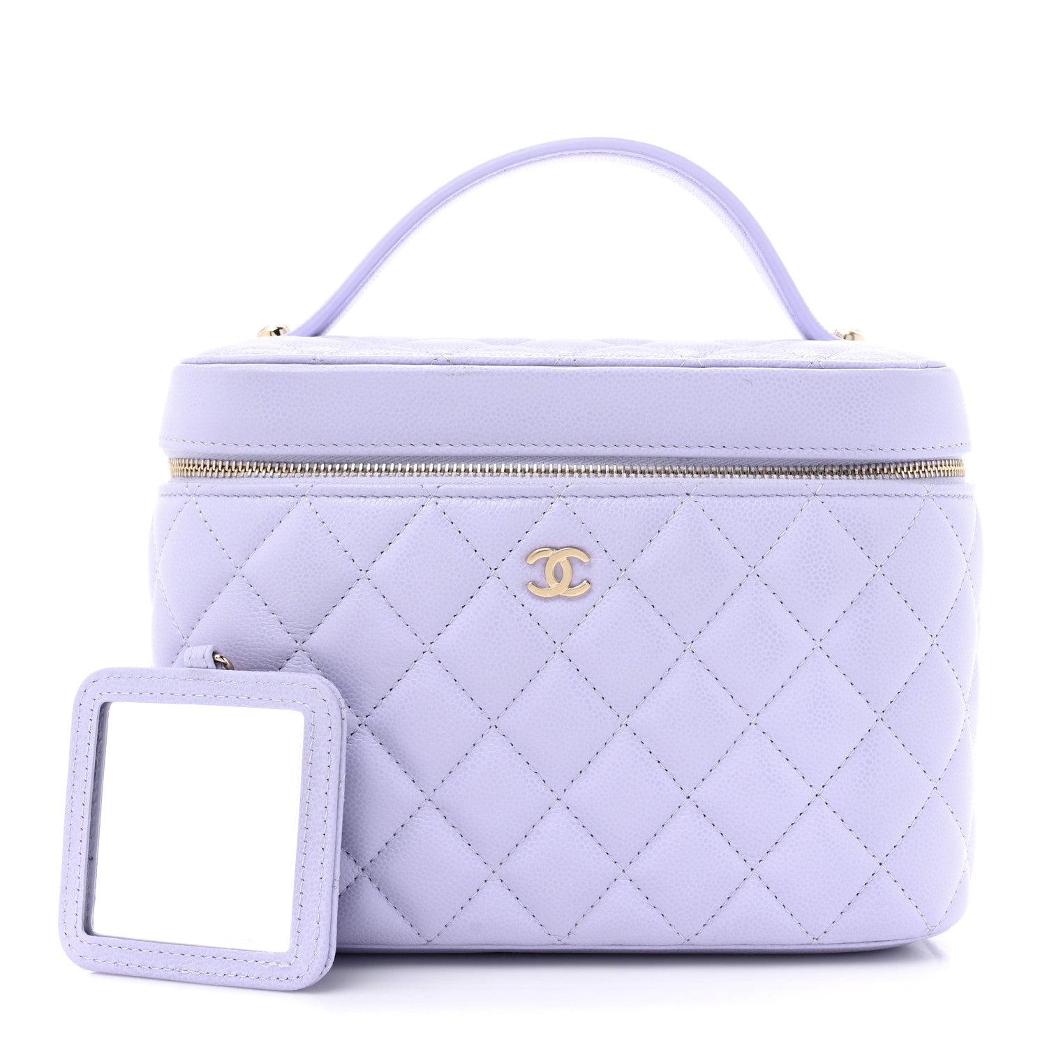 Chanel Caviar Quilted Large Vanity Pouch Light Purple 3 of 11