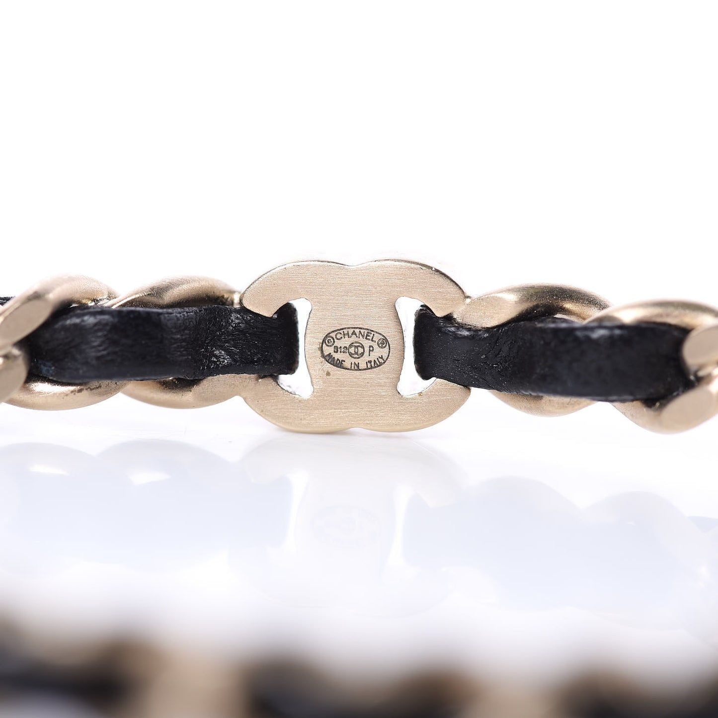 Lambskin Chain Turnlock CC Bangle Set of 3 Black