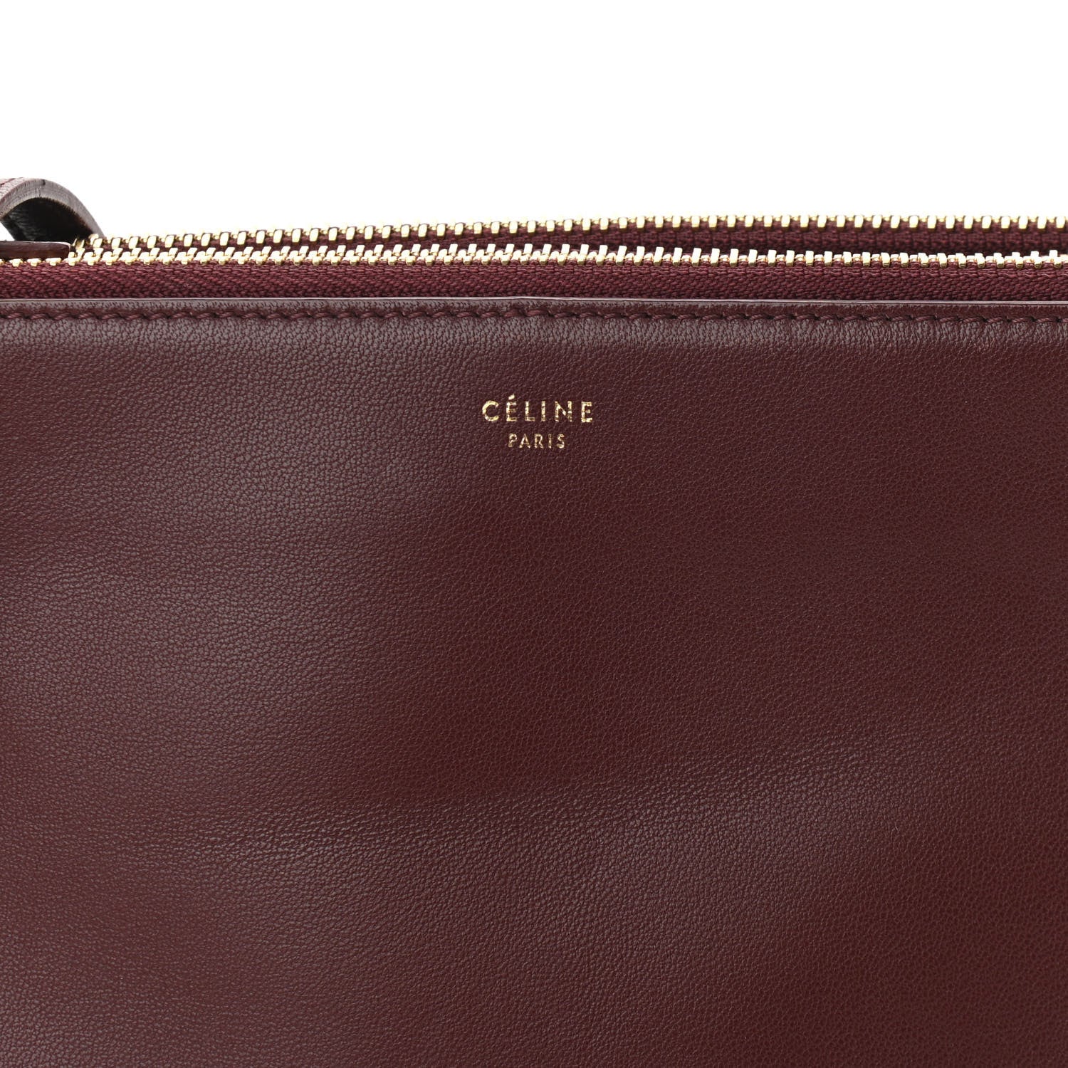 Celine Lambskin Large Trio Crossbody Bag Burgundy 8 of 11