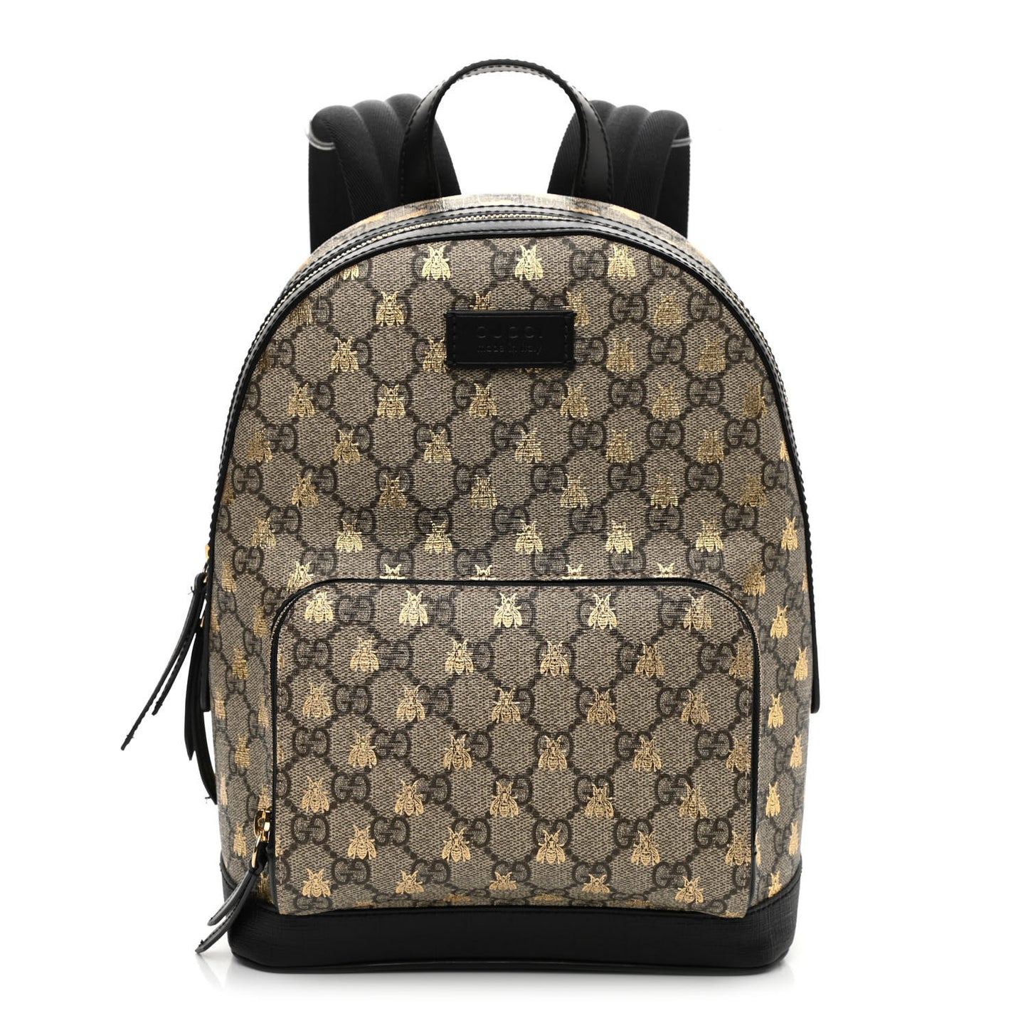 GG Supreme Monogram Bees Print Small Day Backpack Beige Oro Black