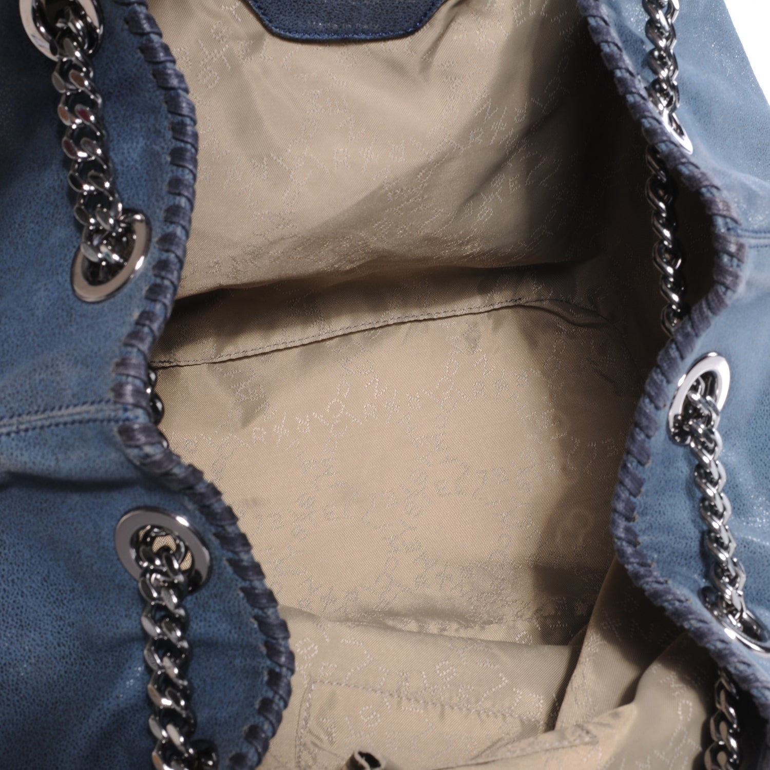 Stella McCartney Faux Leather Shaggy Deer Small Falabella Bucket Bag Blue 6 of 7
