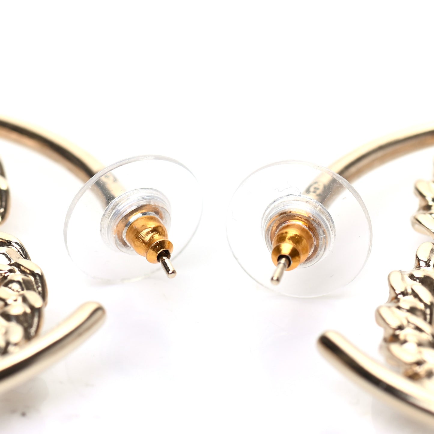 Crystal High Society CC Hoop Earrings Gold