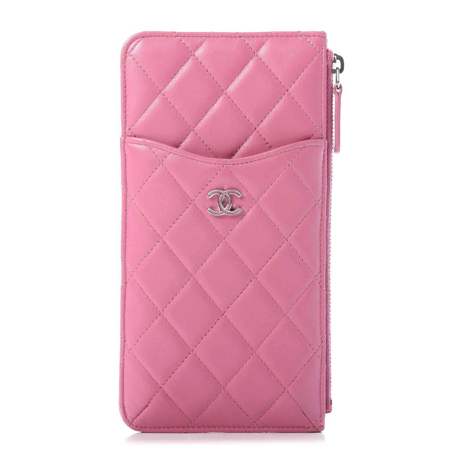 Chanel Lambskin Quilted Classic Flat Wallet Pouch Pink 1 of 9