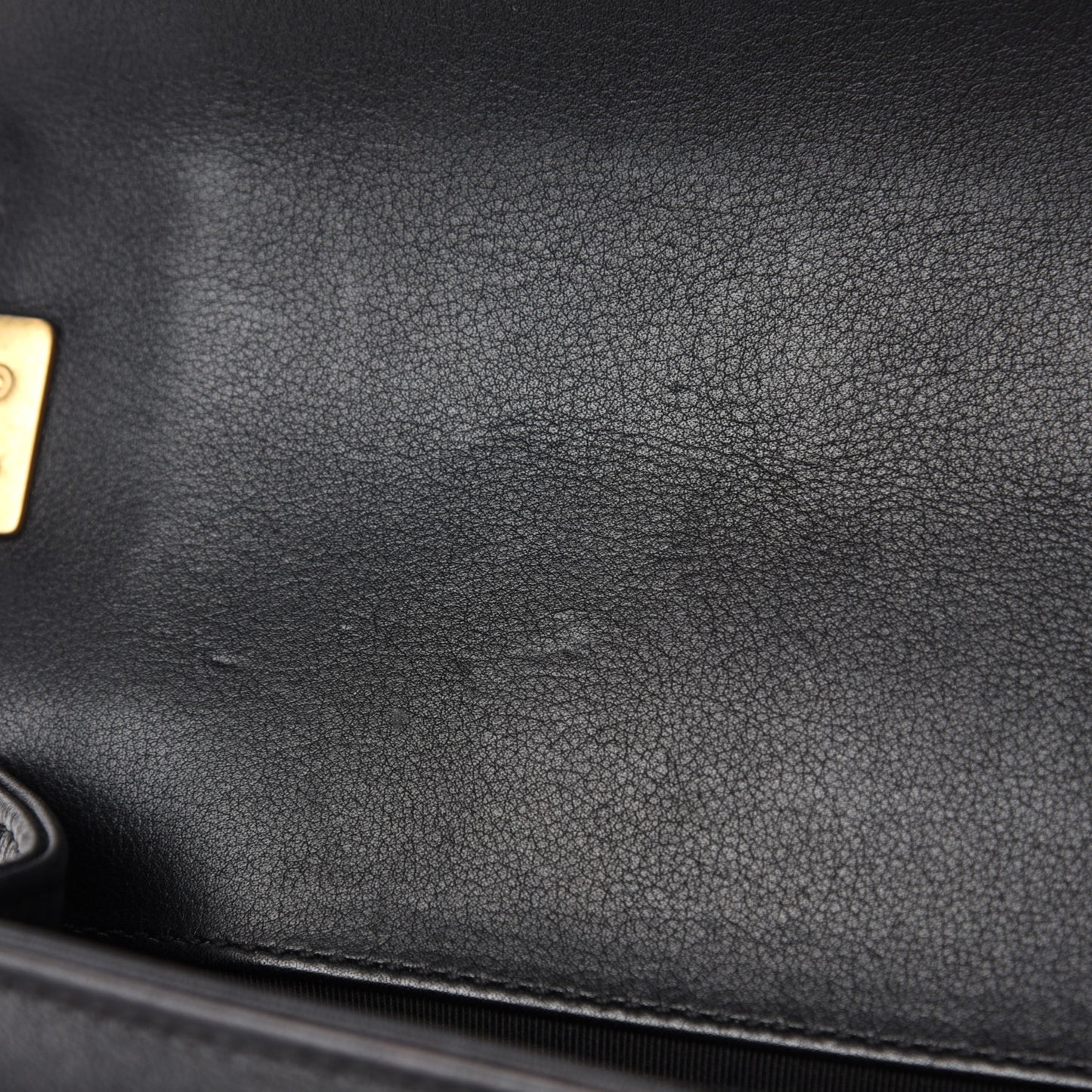 Calfskin Quilted Small Boy Flap Black