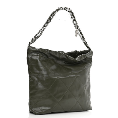 Chanel Shiny Calfskin Quilted Small Chanel 22 Khaki 4 of 10