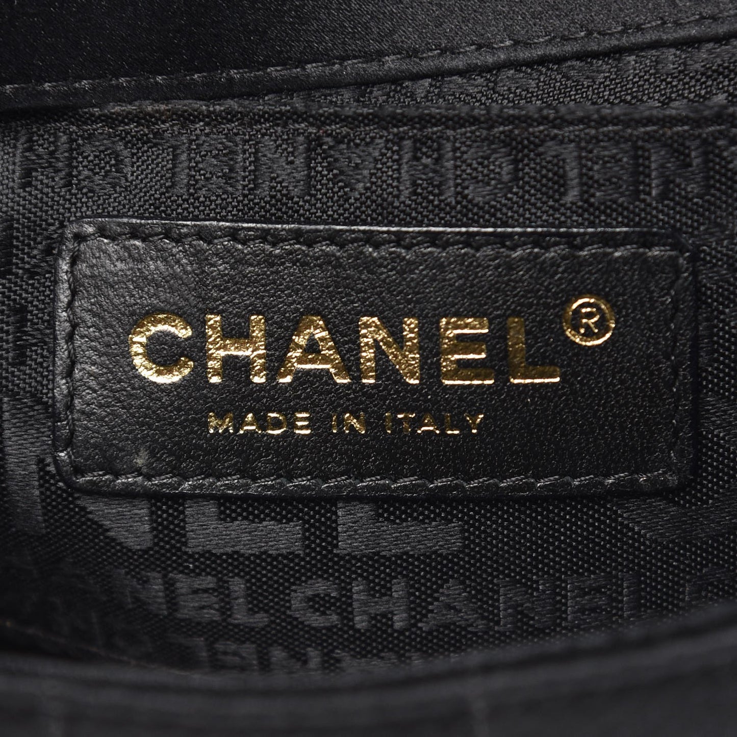 Satin Chocolate Bar Quilted Camellia Rectangular Mini Flap Black