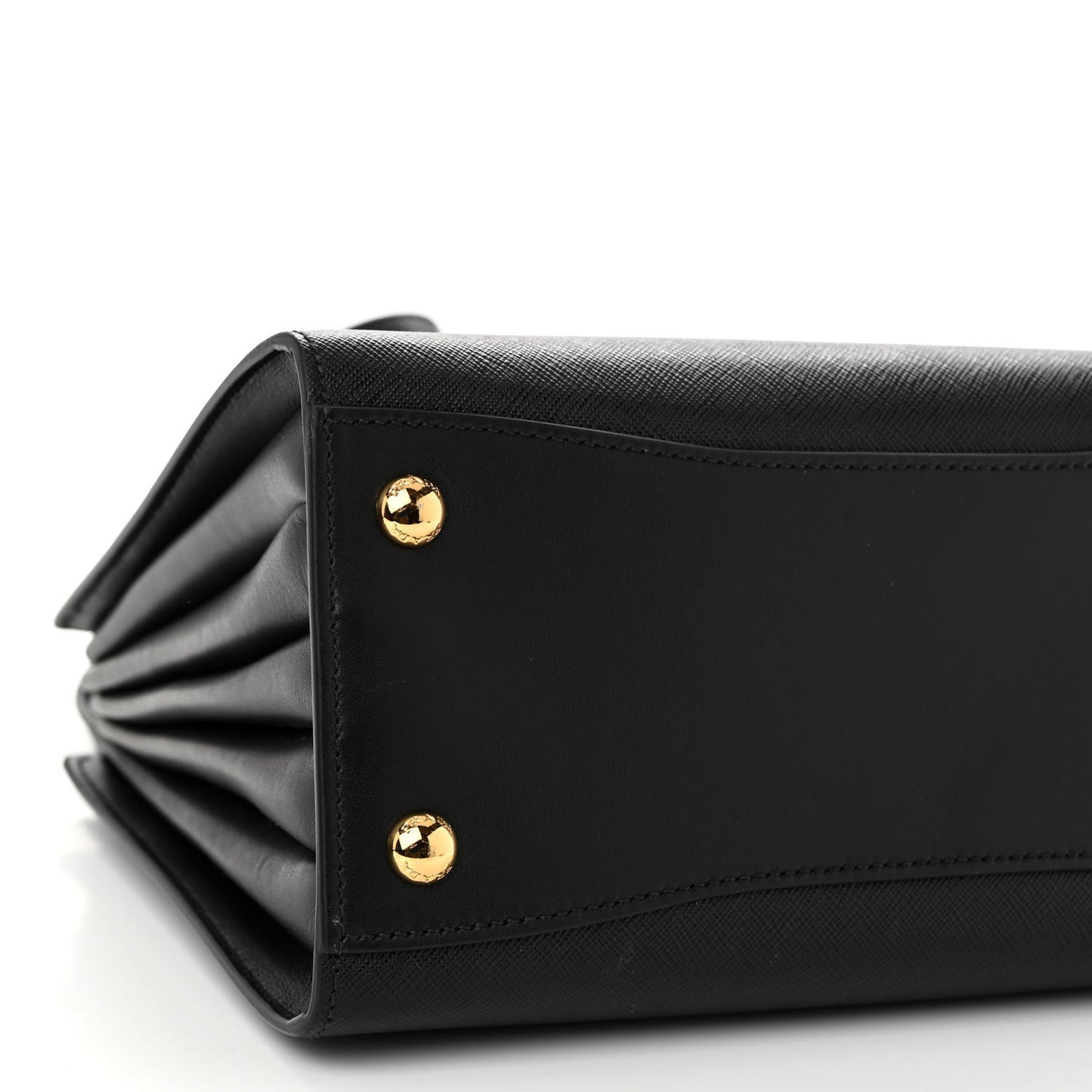Saffiano City Calfskin Bibliothèque Top Handle Black