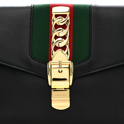 Gucci Calfskin Small Sylvie Wristlet Clutch Black 9 of 14