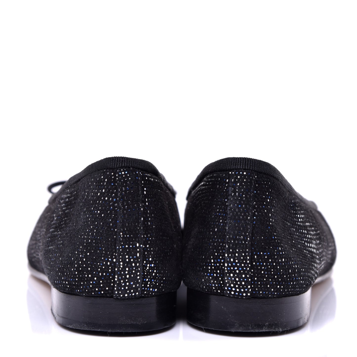 Fantasy Goatskin Patent Calfskin CC Cap Toe Ballerina Flats 36.5 Black Blue
